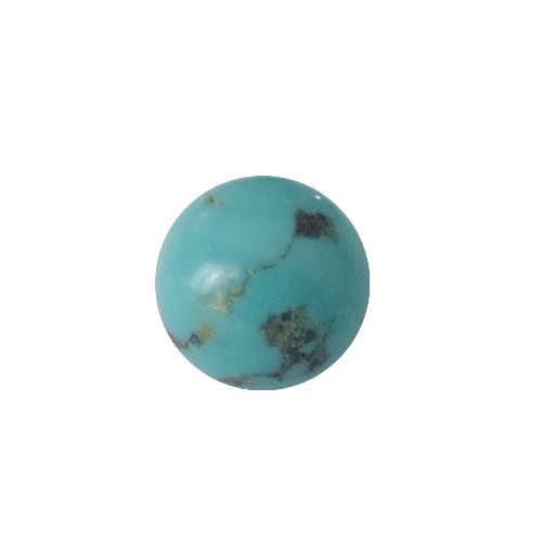 Turquoise, round, no hole, 8mm; per pc