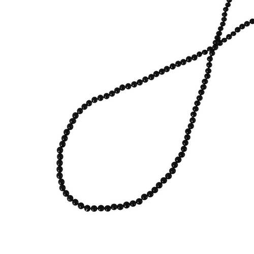 Zwarte Spinel, rond, 3mm, facet; per 40cm streng
