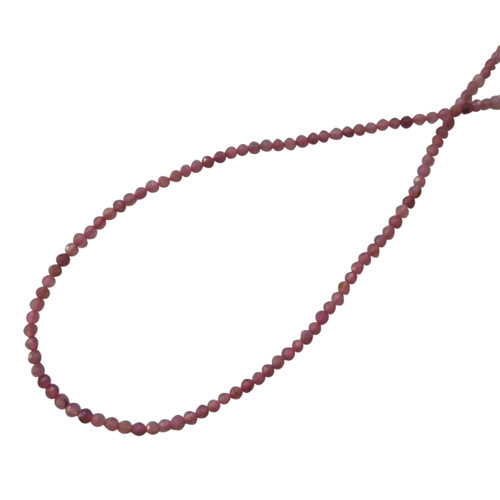 Pink tourmaline, round, 2mm, facetted; per 40cm string