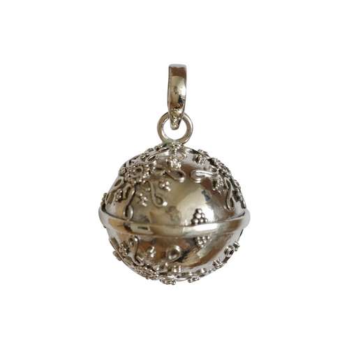Silver harmony ball, Balinese wirework, 18mm; per pc
