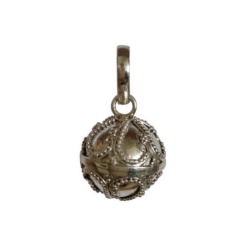 Zilveren zwangerschapsbel, Balinees wirewerk, 14mm; per stuk