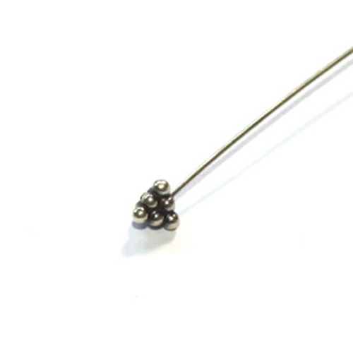 Silver headpin, 7.5cm, wire 0.6mm; per 10 pcs