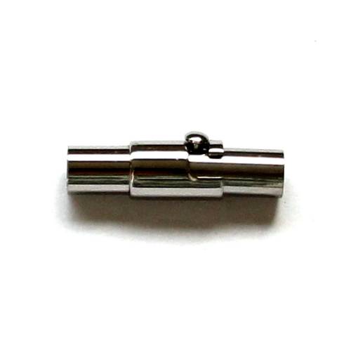 Metal lock, bayonet with magnet, for mm cord, shiny; per 20 pcs