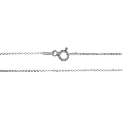 Silver necklace, diamond anchorchain 0.9mm, 42cm, shiny; per pc