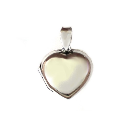 Zilveren medaillon, hart, 20mm, glanzend; per stuk
