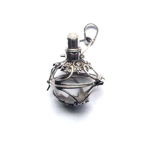 Silver pendant, open wirework, Amethyst, antiique; per pc