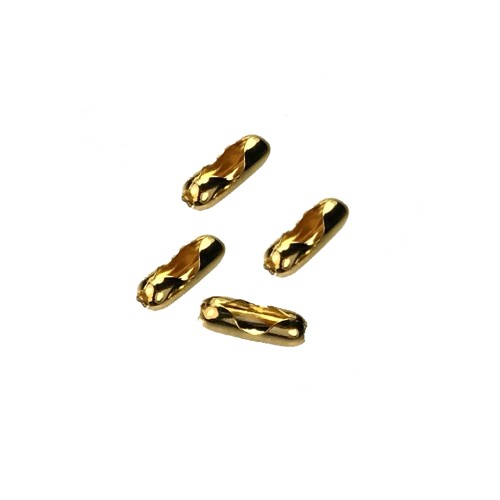 Stainless steel lock for 1.5mm ball chain, ip gold; per 25 pcs