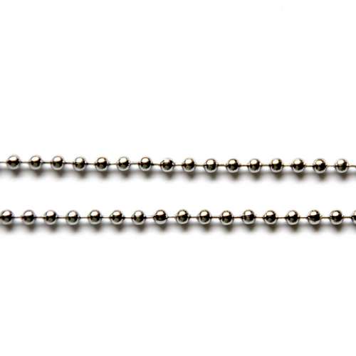 Stainless steel ball chain, 2.4mm, shiny; per 5 meter