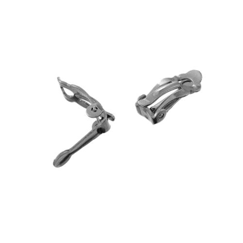 Stainless steel clip earring, 7x17mm, shiny; per 10 pair