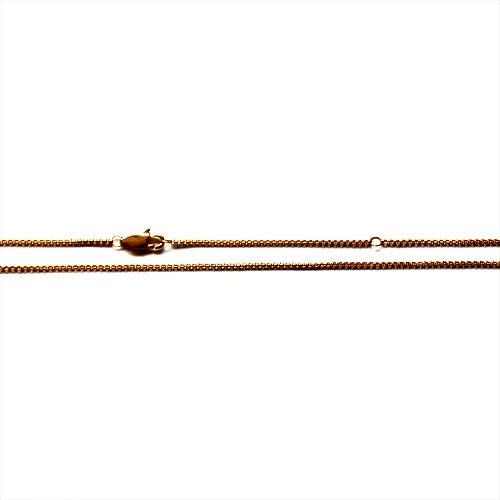 Stainless steel ketting, 1.4mm, 50cm, ip gold; per 3 stuks
