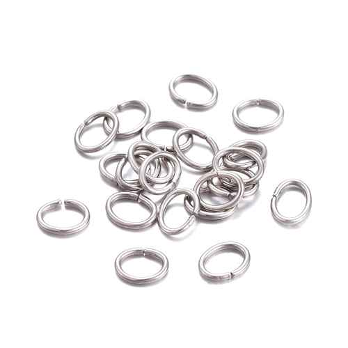 Stainless steel ovale ring 3.5x4.5mm, wire 0.6mm; per 250 stuks