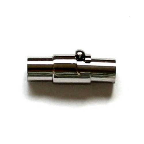 Stainless steel lock, bayonet with magnet 5mm, shiny; per 10 pcs