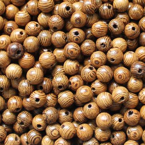 Wooden bead, round, 8mm; per 50 gram